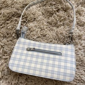 Brandy Melville Blue and White Checkered Purse